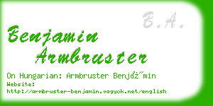 benjamin armbruster business card